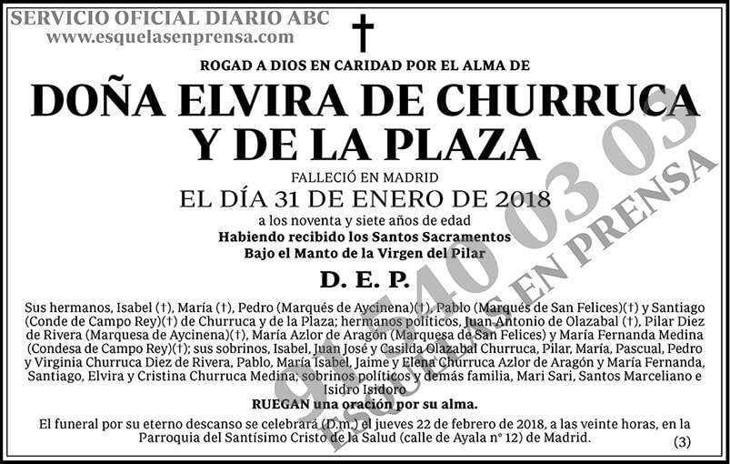 Elvira de Churruca y de la Plaza